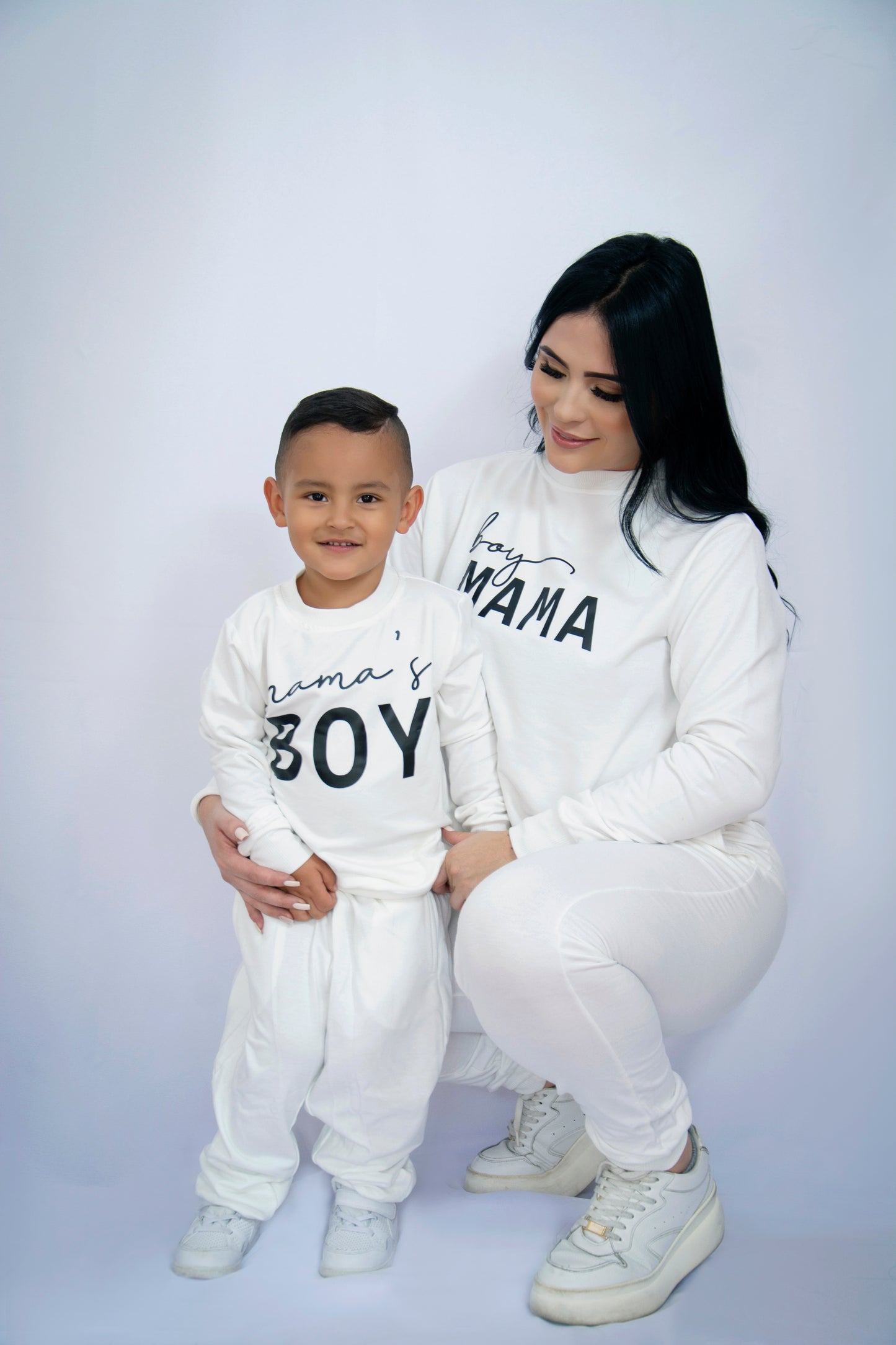 WHITE “BOY MAMA” - WOMAN’S 2 PCS SET