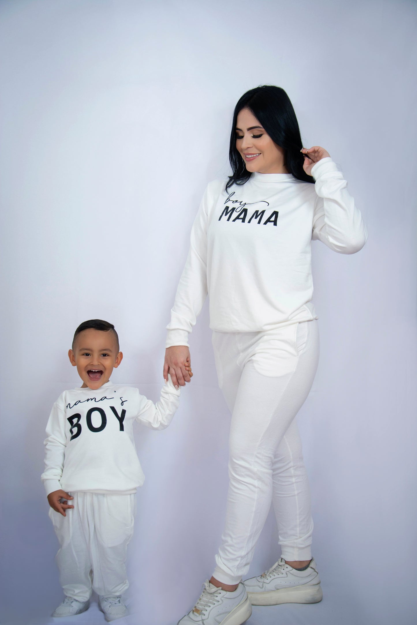 WHITE “BOY MAMA” - WOMAN’S 2 PCS SET